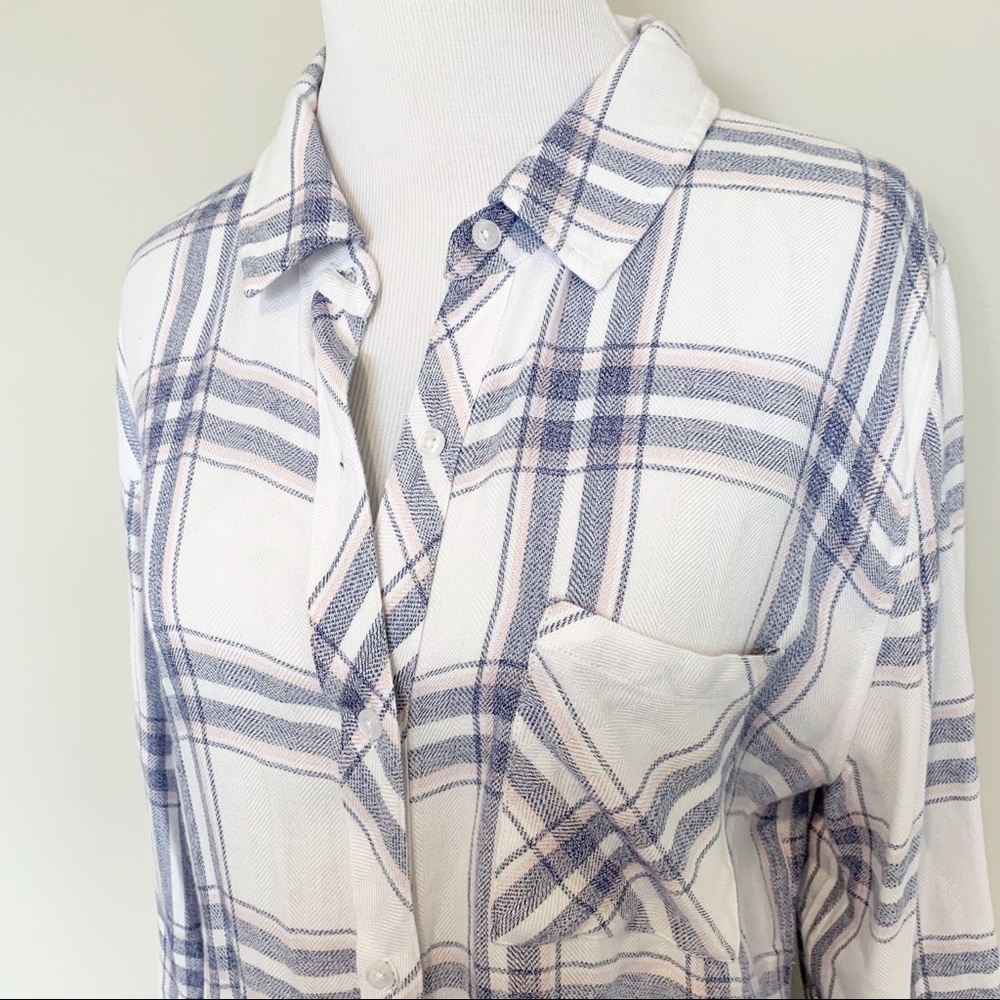 Rails Hunter Check Flannel Shirt in Blush Patriot - Picture 3 of 8